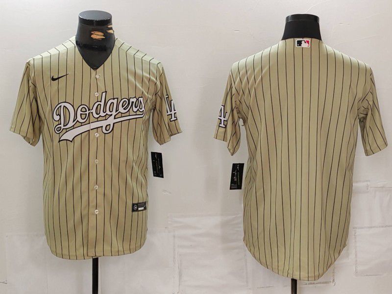 Men Los Angeles Dodgers Blank Cream Stripe Game 2024 Nike MLB Jersey style 1